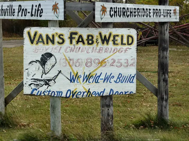 Van's Fab & Weld sign and Churchbridge Pro-Life signs